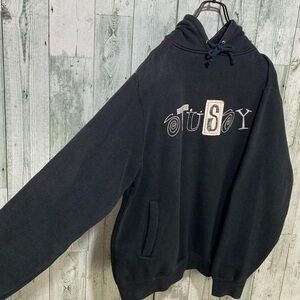 Stussy Black Graphic Hoodie for Men
